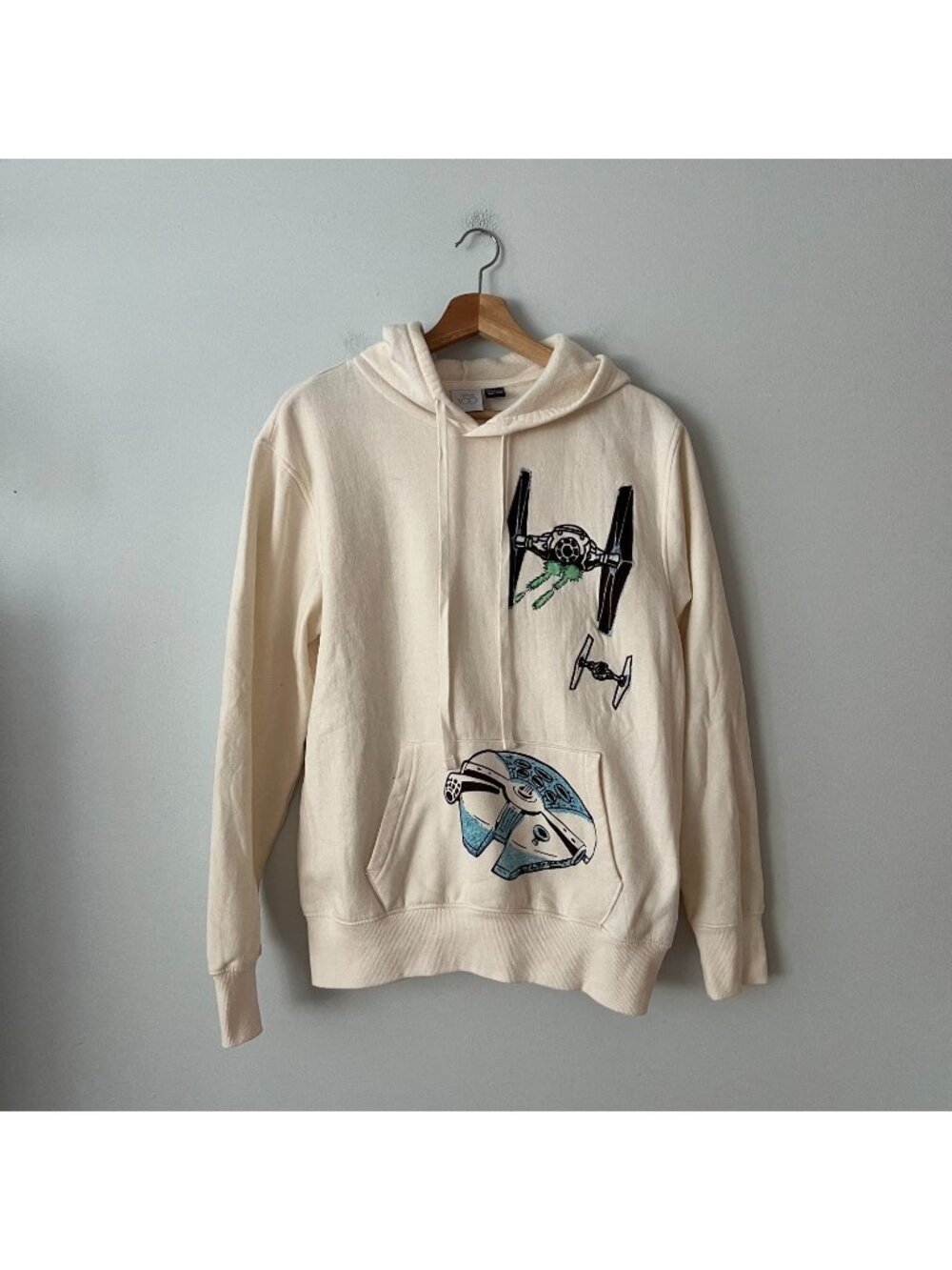 Disney 100 x Star Wars Cream Print Hoodie Men's Size Medium